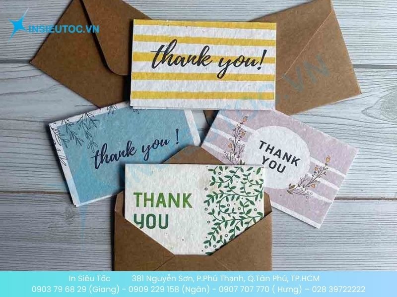 Mẫu name card cảm ơn tối giản