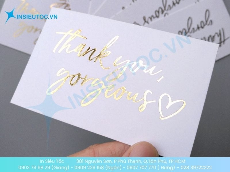 Mẫu name card cảm ơn ép kim đơn giản