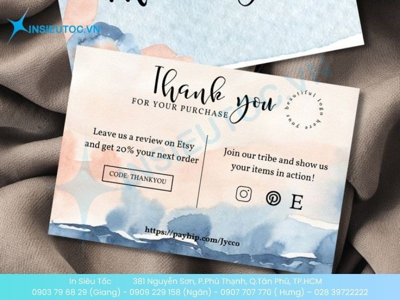 Mẫu name card cảm ơn cho shop quần áo online