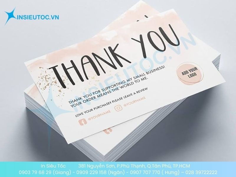 Mẫu name card cảm ơn cho shop mỹ phẩm
