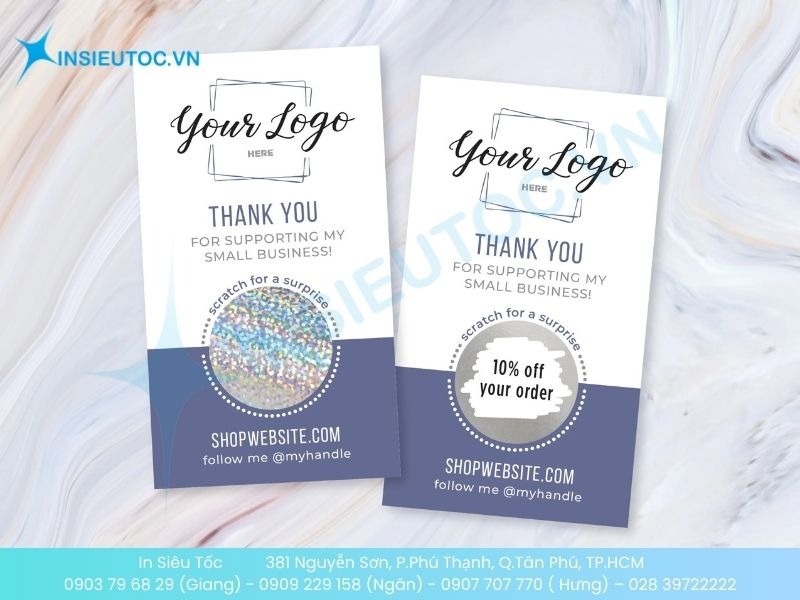 Mẫu name card cảm ơn cho shop mỹ phẩm online