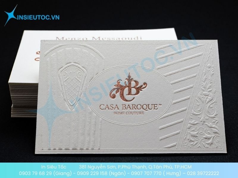 Name Card ép kim , họa tiết 3D