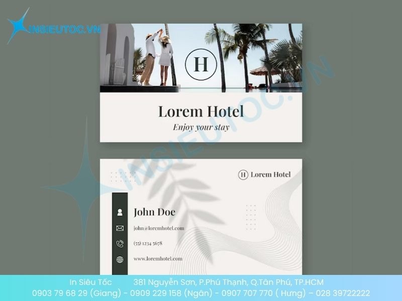 Mẫu card visit khách sạn thư giãn