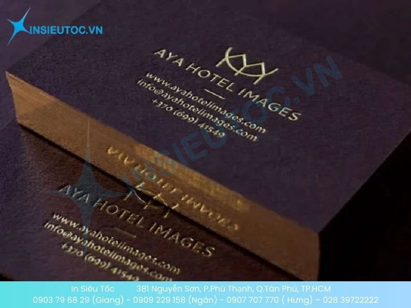 Mẫu card visit khách sạn ép viền sang trọng