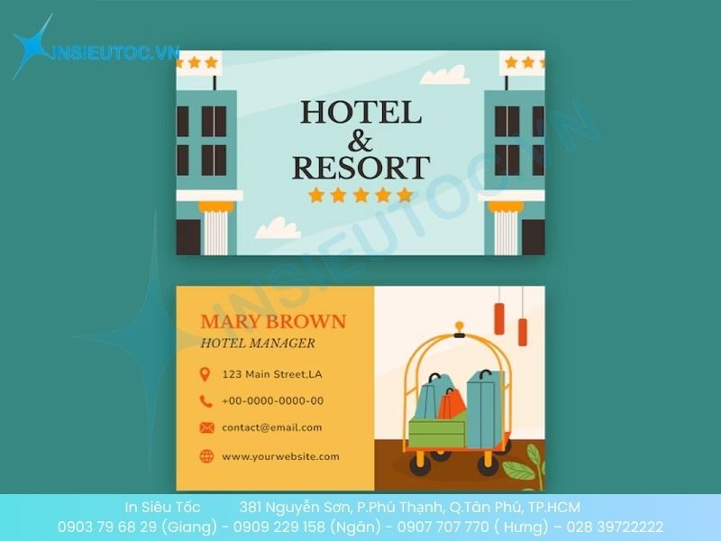 Mẫu card visit khách sạn thiết kế sáng tạo