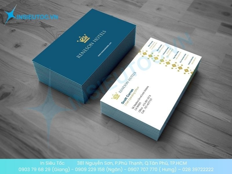 Mẫu card visit khách sạn cao cấp có phủ viền