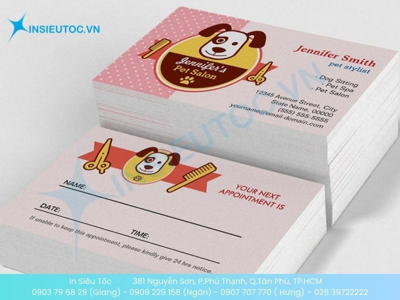Mẫu thẻ tích điểm cho tiệm chăm sóc thú cưng