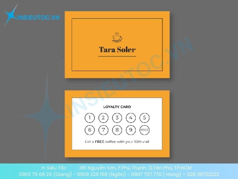 Mẫu thẻ tích điểm cho quán cafe