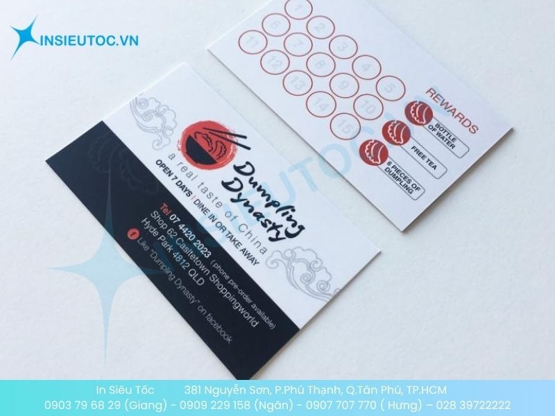 Mẫu thẻ tích điểm cho quán ăn