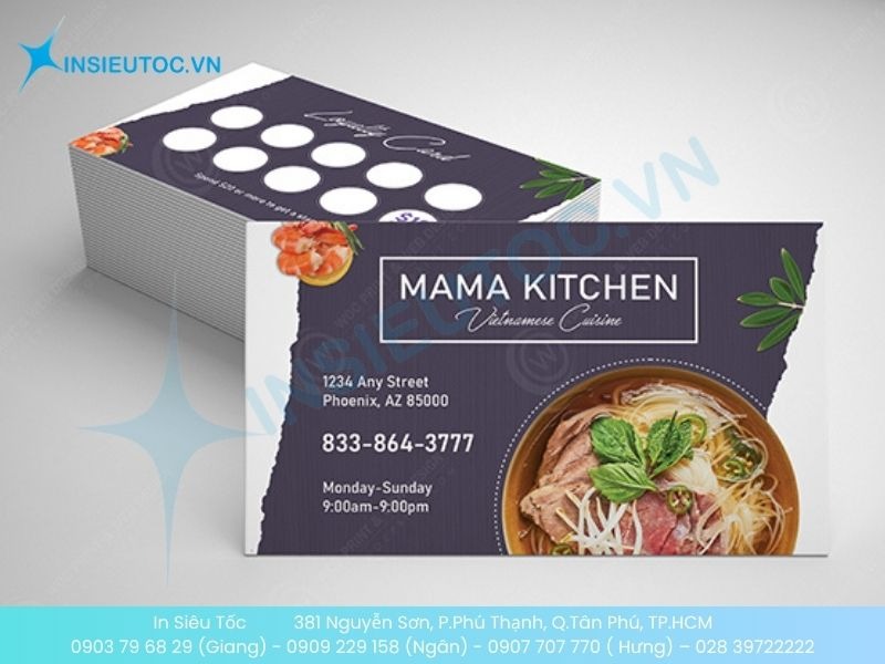 Mẫu card tích điểm quán ăn