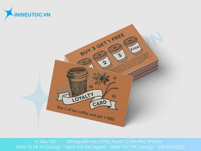 Mẫu thẻ tích điểm quán trà sữa