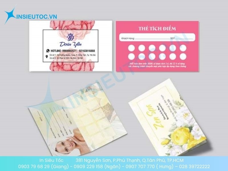 Mẫu thẻ liệu trình kèm tích điểm