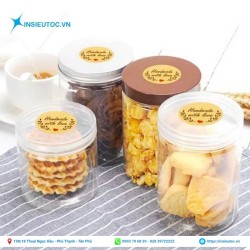 decal kraft tròn dán trên hộp nhựa đẹp mẫu decal kraft tròn