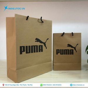Túi giấy thời trang sử dụng giấy kraft đơn giản thương hiệu nổi tiếng Puma Túi giấy thời trang đơn giản