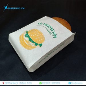 Túi giấy đựng bánh hamburger. Nhận in túi giấy đựng bánh hamburger
