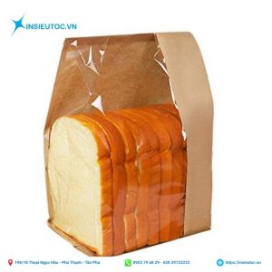 Túi giấy đựng bánh mì sandwich có miếng nhựa. In Túi giấy đựng bánh mì sandwich