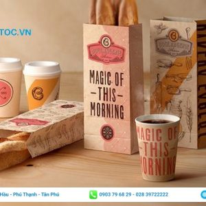 Túi giấy đựng bánh mì đẹp, nổi bật. In túi gấy đựng bánh mì tại hcm