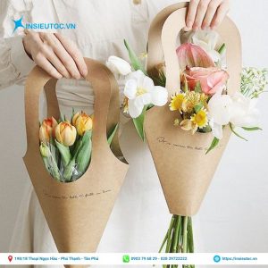 Mẫu túi kraft đựng hoa độc đáo, bảo vệ môi trường. Túi kraft đựng hoa
