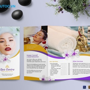 Mẫu catalogue spa tiết kiệm chi phí. in catalogue spa làm đẹp dạng gấp