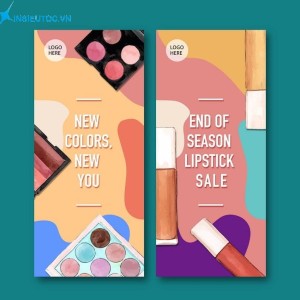 Tờ rơi sử dụng gam màu hồng, cam làm chủ đạo tờ rơi hình ảnh quảng cáo mỹ phẩm