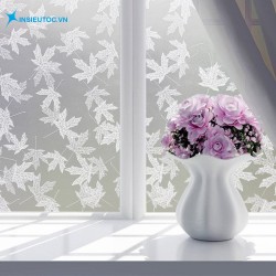 Mẫu decal mờ hình chiếc lá dùng để trang trí