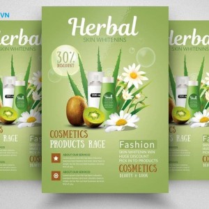 Mẫu tờ rơi quảng cáo mỹ phẩm dưỡng trắng da chiết xuất thiên nhiên tươi mát tờ rơi sale mỹ phẩm dưỡng trắng