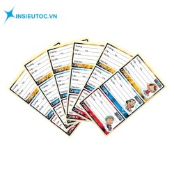 In nhãn vở được ứng dụng rộng rãi, dùng để phân biệt các loại sách vở Nhãn vở được sử dụng rộng rãi