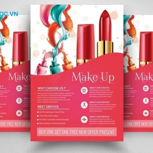 Mẫu quảng cáo các sản phẩm trang điểm tờ rơi mỹ phẩm son