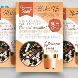 Mẫu tờ rơi quảng cáo mỹ phẩm giảm giá lên đến 60% tờ rơi mỹ phẩm phấn nền