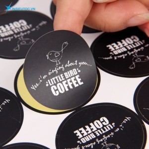 Sản phẩm tham khảo dành cho tiệm cafe take away. in mẫu decal sticker số lượng ít màu đen