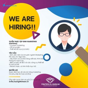 Mẫu thiết kế poster tuyển dụng bạn cần chú thích rõ những thông tin để ứng viên nộp hồ sơ. tạo poster tuyển dụng đẹp