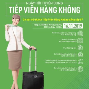 Mẫu thiết kế poster tuyển dụng tiếp viên hàng không. thiết kế poster tuyển dụng online