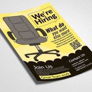 Mẫu tờ rơi tuyển dụng dùng gam màu vàng và đen, toát lên chất quyền lực mẫu tờ rơi tuyển dụng