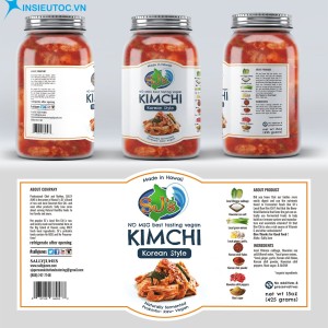 Mẫu nhãn mác thực phẩm cho hũ kim chi nhãn mác thực phẩm hũ kim chi