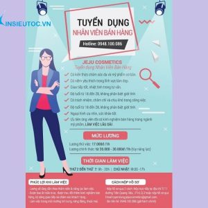 Mẫu thiết kế poster tuyển dụng nhân viên bán hàng đẹp nhất hiện nay. poster tuyển dụng sales