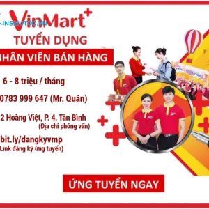 Mẫu thiết kế poster nhân viên bán hàng của một siêu thị mini. poster tuyển dụng nhân viên bán hàng
