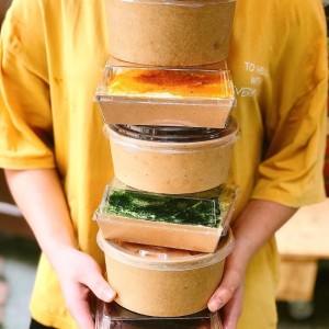 Sử dụng giấy decal da bò làm hộp đựng đồ ăn nhanh