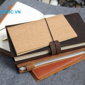 Sổ lưu niệm làm bằng chất liệu giấy decal da bò