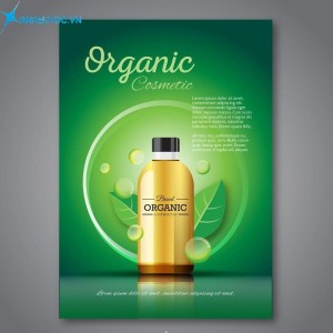 Mẫu tờ rơi dành cho thương hiệu mỹ phẩm thiên nhiên với màu xanh lá cây chủ đạo tờ rơi quảng cáo mỹ phẩm thiện nhiên