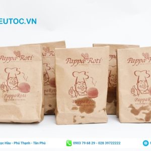 Mẫu in túi giấy đựng bánh mì đẹp. Túi giấy đựng bánh mì ngọt dạng xếp