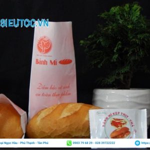 Dịch vụ in túi giấy đựng bánh mì giá rẻ, chất lượng tại TPHCM. Túi giấy đựng bánh mì nền trắng