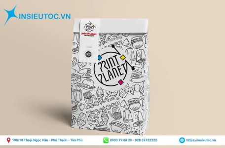 Túi giấy dùng đựng thực phẩm ấn tượng, lạ mắt. Mẫu túi giấy đựng thực phẩm