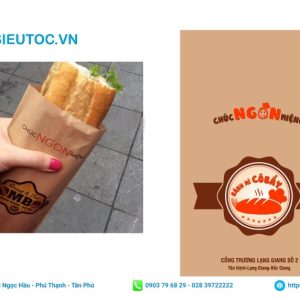 Túi giấy kraft đựng bánh mì họa tiết tại TPHCM. In túi giấy kraft đựng bánh mì hcm