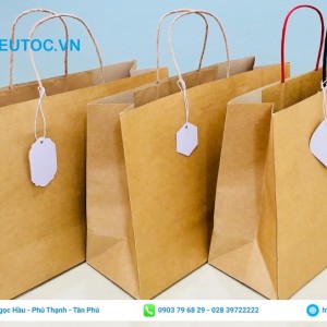 Túi giấy kraft đựng quà trơn, gắn tag. Túi giấy kraft đựng quà trơn giá sỉ tphcm