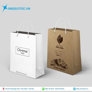 Túi giấy đứng cỡ trung năng động thích hợp sử dụng cho shop thời trang, phụ kiện cao cấp. Mẫu túi giấy đứng