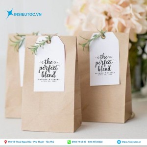 Túi giấy xi măng có thiết kế đơn giản, xinh xắn. mẫu túi xi măng họa tiết đơn giản