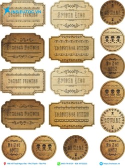 tem nhãn decal giấy kraft cổ điển vintage tem nhãn decal giấy kraft cổ điển